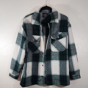 HFX Multi-Color Plaid Wool Mix Jacket Size S
